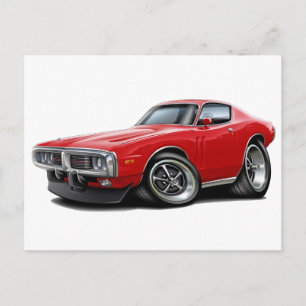 1973-74 Charger Red Car Postcard