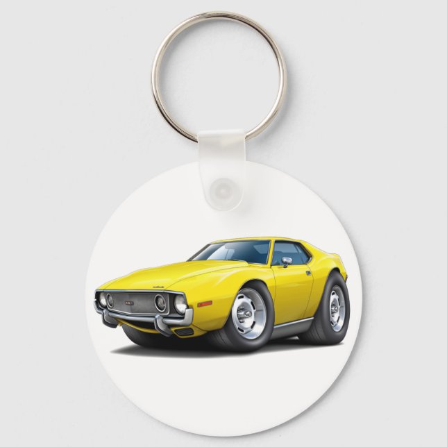1973-74 Javelin Yellow Car Keychain (Front)