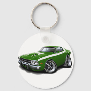 1973-74 Roadrunner Green-White Car Keychain