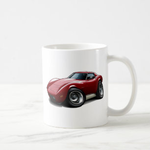1973-76 Corvette Maroon Car Coffee Mug