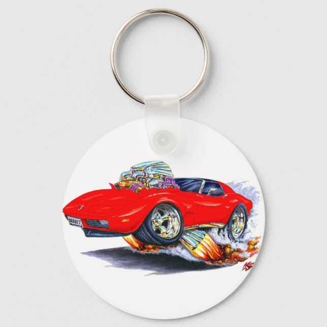 1973-76 Corvette Red Car Keychain (Front)