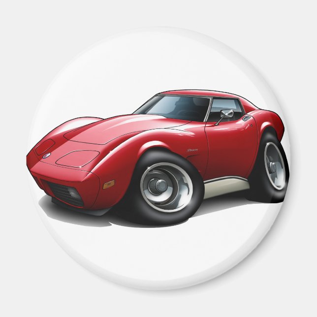 1973-76 Corvette Red Car Magnet (Front)