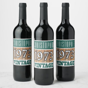 1973 Année de naissance Étiquette de vin