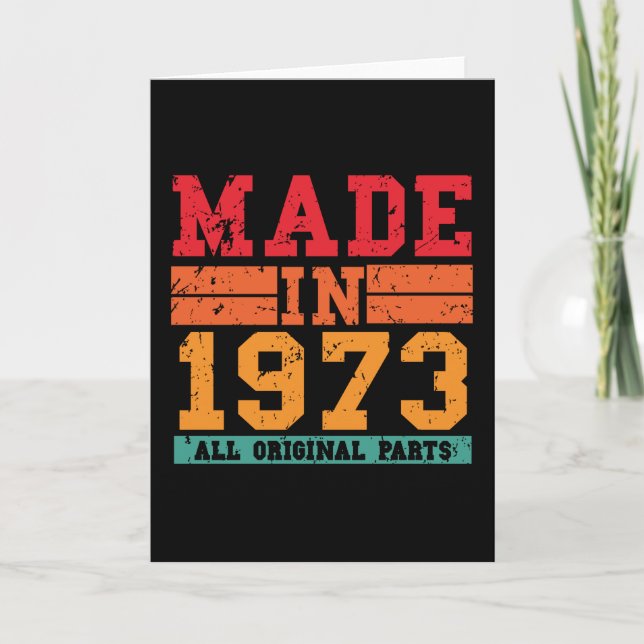 1973 Birthday Vintage Saying Card (Front)
