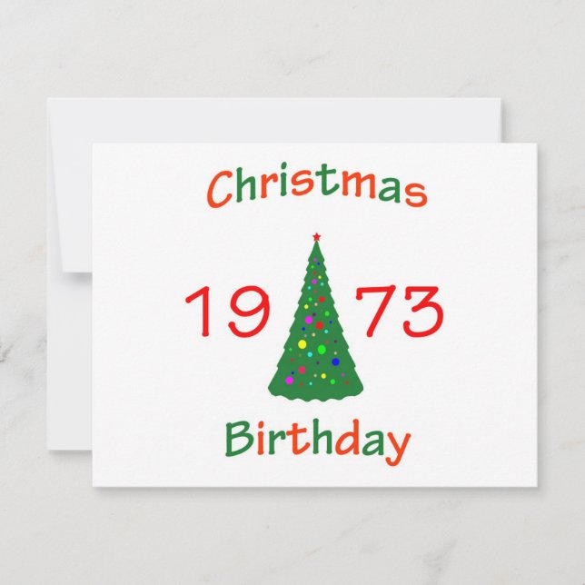 1973 Christmas Birthday Holiday Card (Front)
