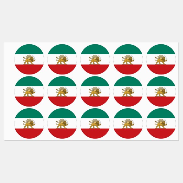1973 Old Persia Iran National Flag Rounded (Sheet)