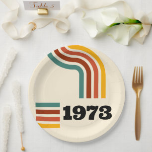 1973 Retro Vintage Poster 50th Birthday Paper Plate