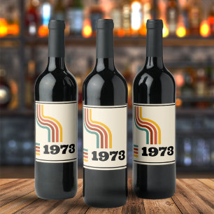 1973 Retro Vintage Poster Birthday or Reunion Wine Label