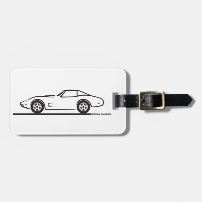1974 1975 1976 1978 Chevrolet Corvette Hard Top T Luggage Tag (Front Horizontal)