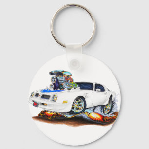 1974-76 Trans Am White-Blue Car Keychain