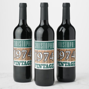 1974 Année de naissance Étiquette de vin