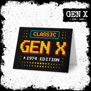 1974 Gen X Classic Retro Gamer Gaming Birthday Card