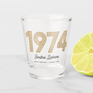 1974 Gold and Black 50th Birthday Shot Glass