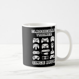 1974 Old School Video Game Theme Birthday Gift Men Coffee Mug
