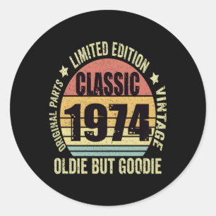 1974 Oldie But Ie 49Th Classic Round Sticker