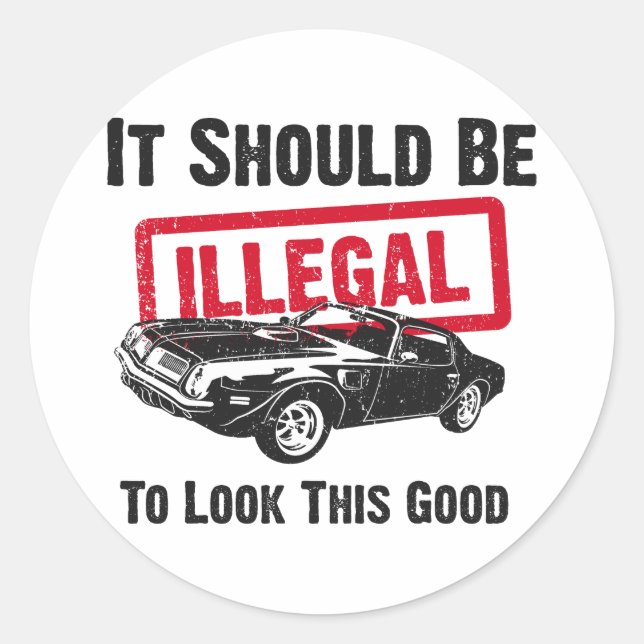 1974 Pontiac Firebird 455 Trans Am Classic Round Sticker (Front)