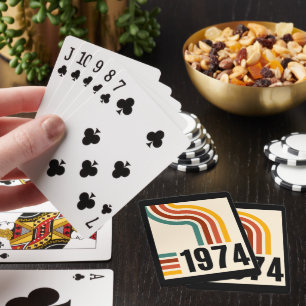1974 Retro Vintage Poster 50th Birthday Playing Cards