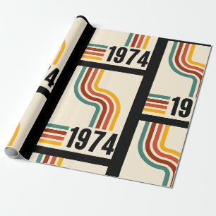 1974 Retro Vintage Poster 50th Birthday Wrapping Paper