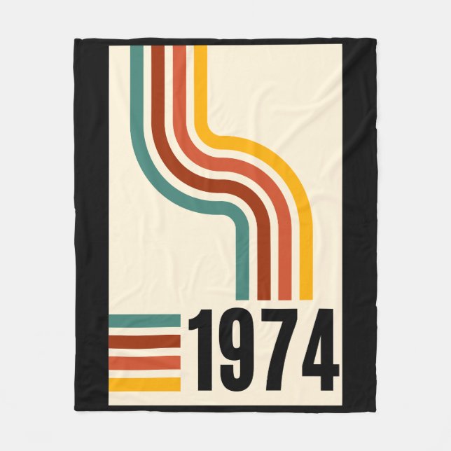 1974 Retro Vintage Poster Fleece Blanket (Front)