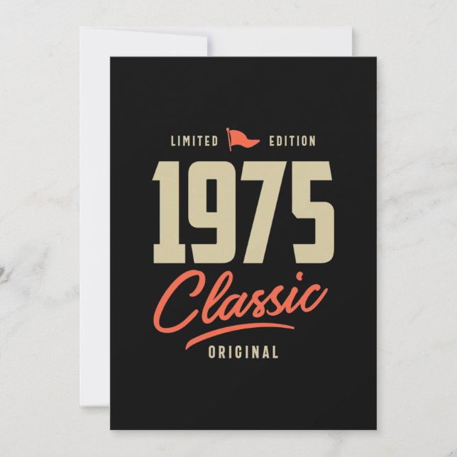 1975 Classic Birthday Gift Thank You Card (Front)