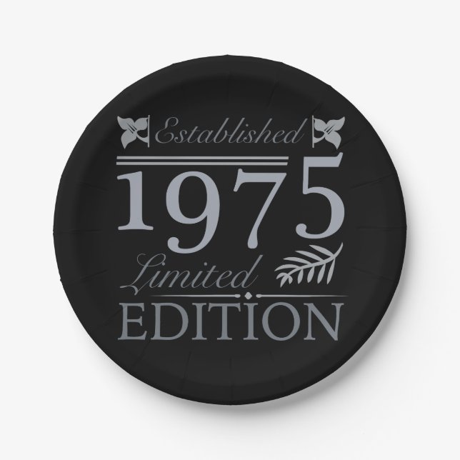 1975 Limited Edition 50th Birthday Paper Plate (Front)