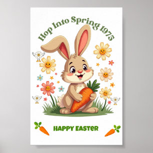 1975 Retro Spring Bunny Poster