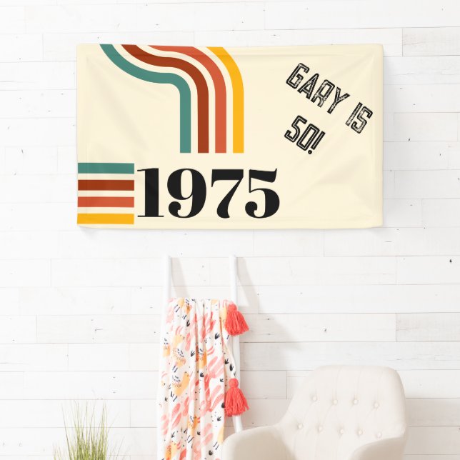 1975 Retro Vintage Poster 50th Birthday Banner (Insitu)