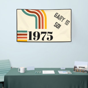 1975 Retro Vintage Poster 50th Birthday Black Banner