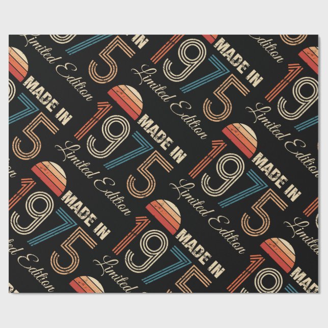 1975 Vintage 50th Birthday Wrapping Paper (Flat)