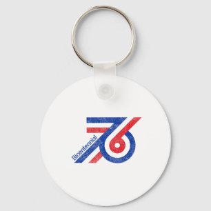 1976 Bicentennial America Freedom Logo Patriotic 7 Keychain