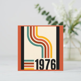 1976 Retro Stripes Vintage  Invitation