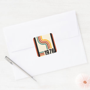 1976 Retro Stripes Vintage  Square Sticker