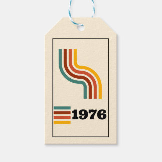 1976 Retro Vintage Poster Birthday or Reunion Gift Tags