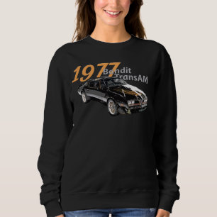 1977 77 trans am vintage black car MUSCLE CARS 70s Sweatshirt