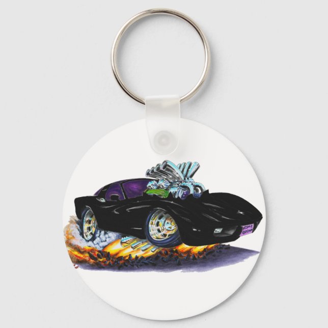 1977-79 Corvette Black Car Keychain (Front)