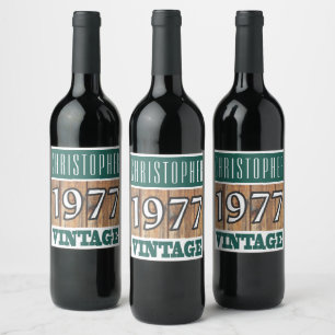 1977 Année de naissance Étiquette de vin