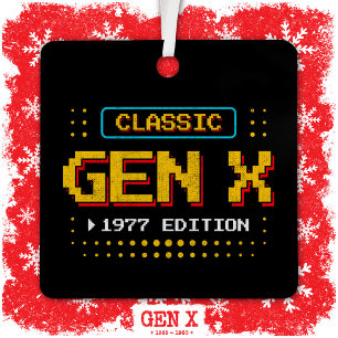 1977 Gen X Classic Retro Gamer Gaming Birthday Metal Ornament