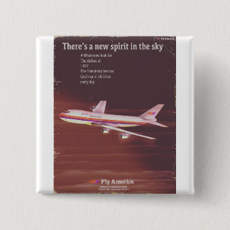 1977 vintage style Airliner poster 2 Inch Square Button