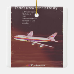 1977 vintage style Airliner poster Ceramic Ornament