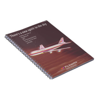 1977 vintage style Airliner poster Notebook
