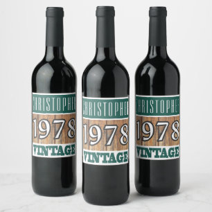 1978 Année de naissance Étiquette de vin