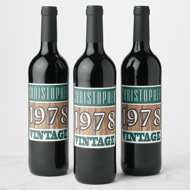 1978 Année de naissance Étiquette de vin (Bouteilles)
