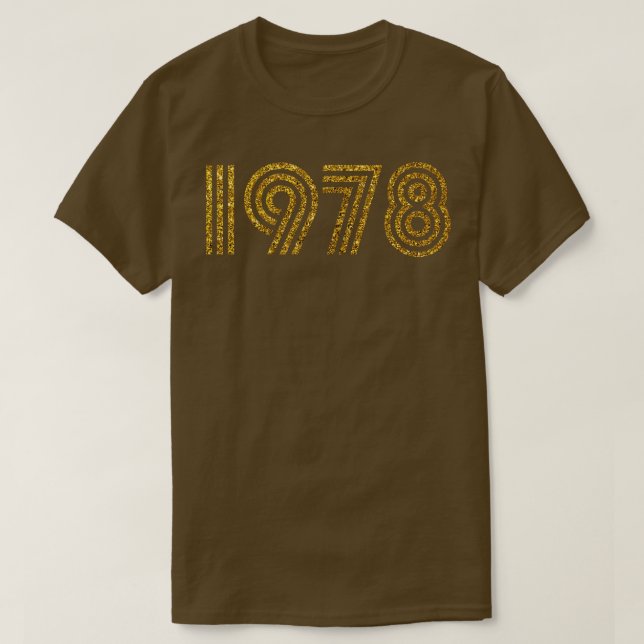 1978 Birth Year Glitter Effect T-Shirt (Design Front)