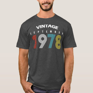 1978 September Vintage Birthday Gif T-Shirt