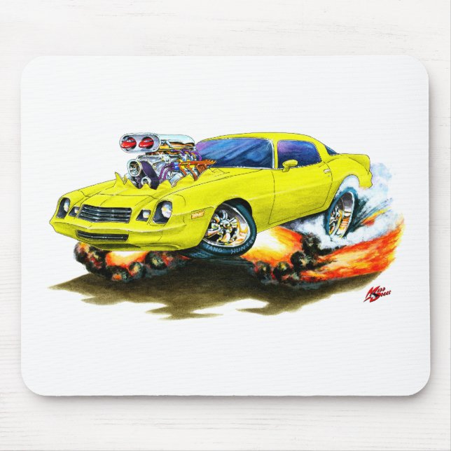 1979-81 Camaro Yellow Car Mouse Pad (Front)