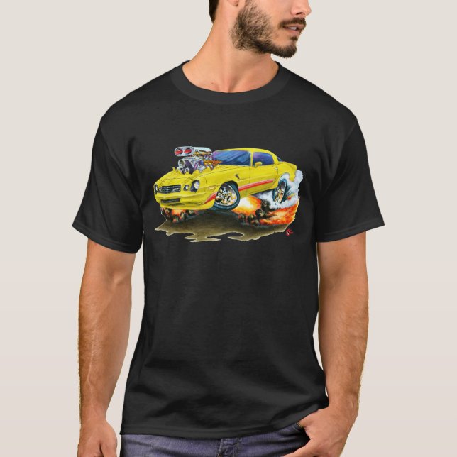 1979-81 Camaro Z28 Yellow-Red Car T-Shirt (Front)