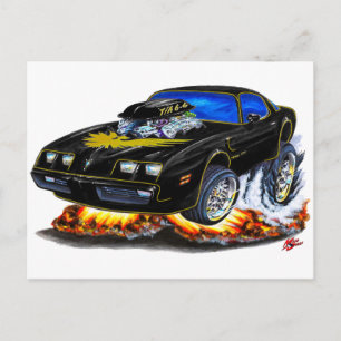1979-81 Trans Am Black-Gold Car Postcard
