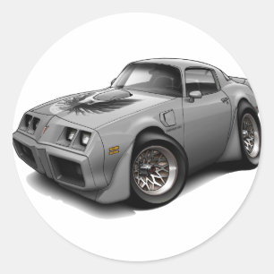 1979-81 Trans Am Grey Car Classic Round Sticker