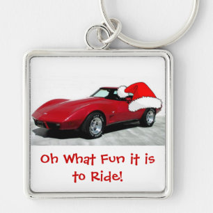 1979 Christmas Red Corvette Keychain