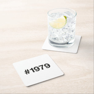 1979 Hashtag 46 Birthday Anniversary Square Paper Coaster